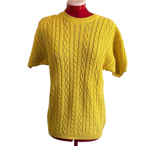 Eaton Select Vintage Yellow Crew Neck Sweater with Scoop Design MM289